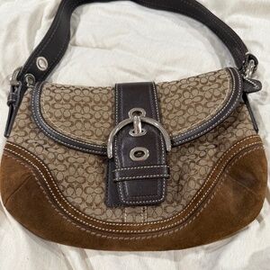 Coach brown suede/leather bag